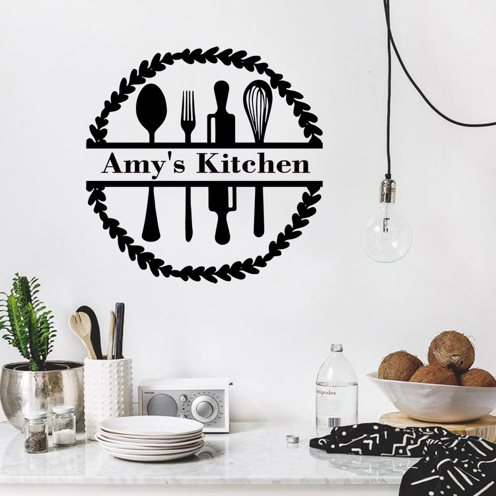 Home Decor Sticker - 1PC Creative Kitchenware Customizable Text Name
