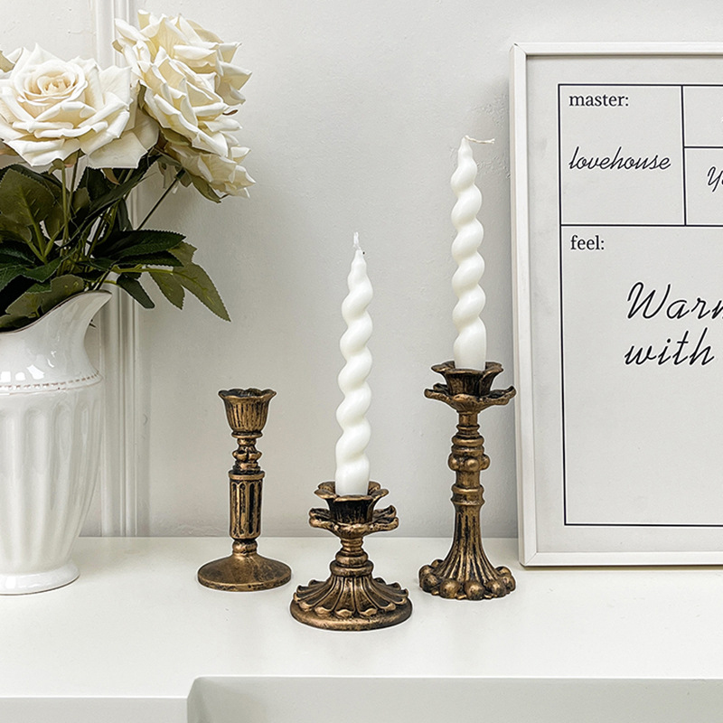 Home Decor Free - Vintage Bronze Candlestick Figurine Antique Floral