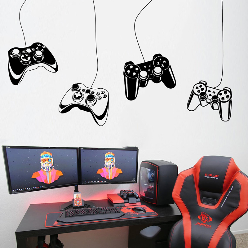 Home Decor Xbox Games - 4Pcs Game Controller Wall Sticker Playroom