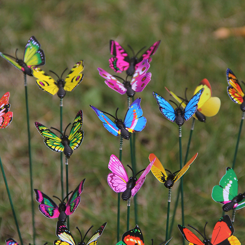 Home Decor Simulator - 10-50pc Simulation Butterfly Decor Stakes Home