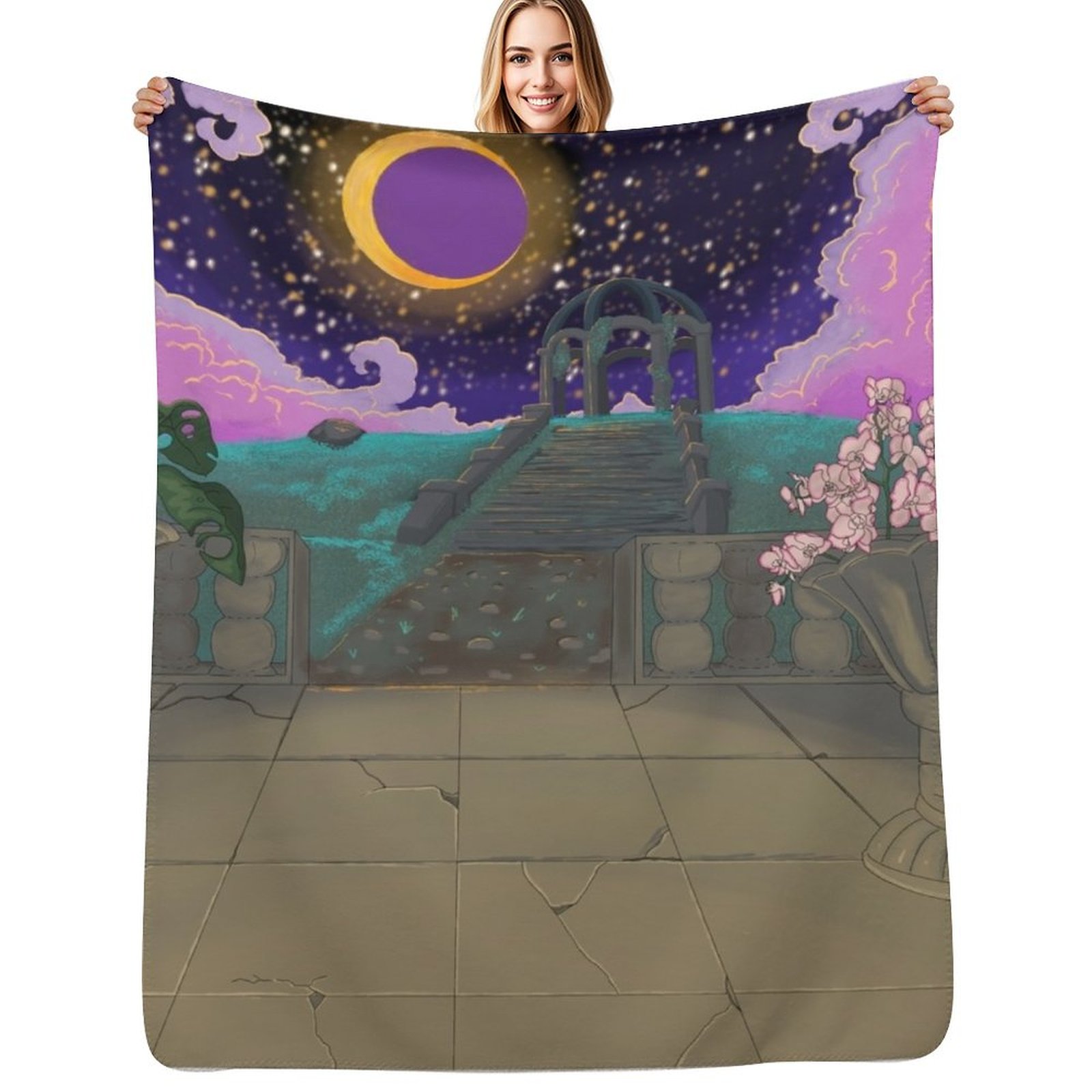 Home Decor Garden Ideas - Garden under the stars Throw Blanket