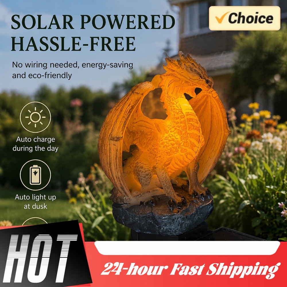 Home Decor Garden - Dragon Solar Garden Light Energy-Efficient Resin