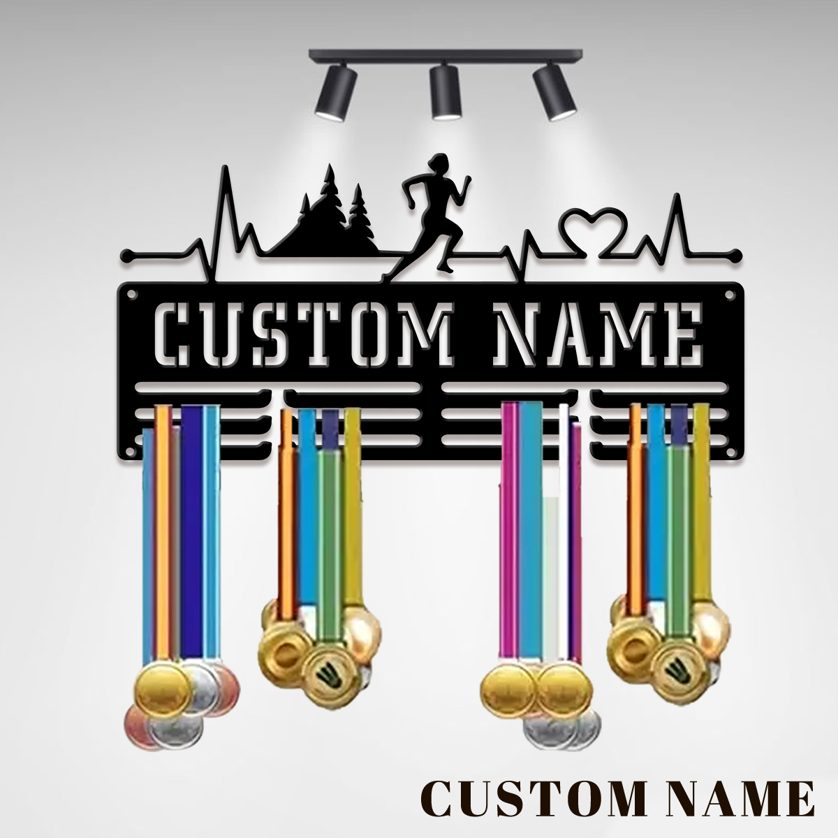 Home Decor Halloween - Custom Marathon Sports Metal Medal Display