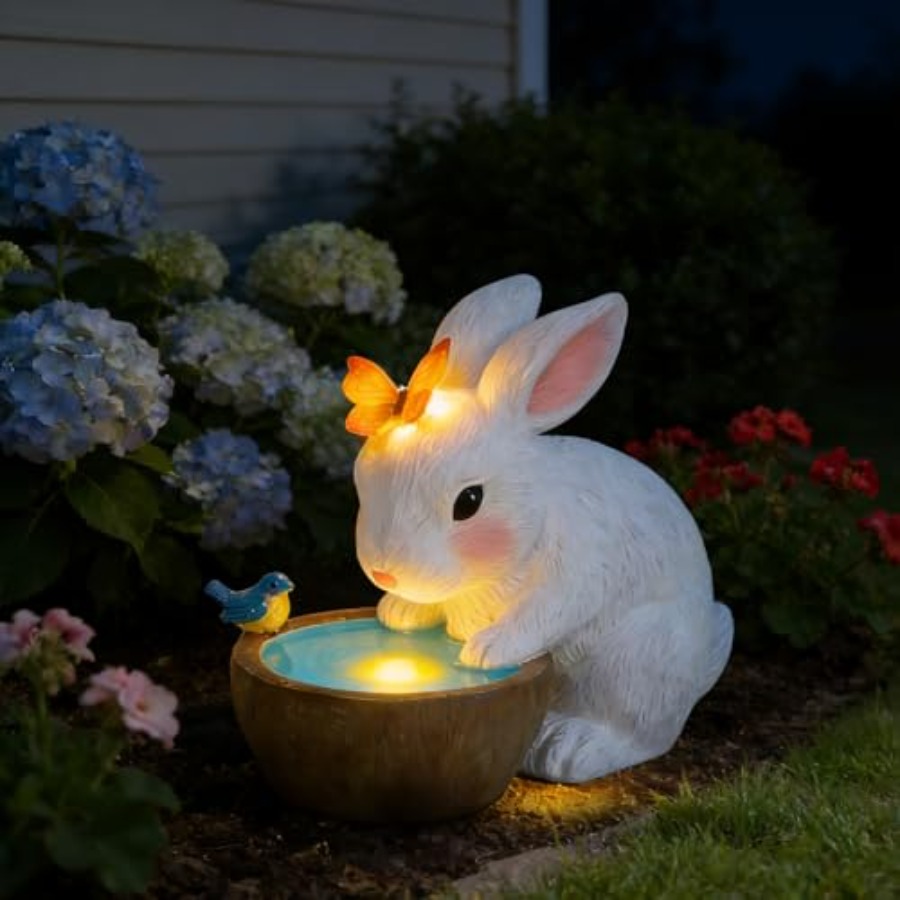 Home Decor Garden - Solar Bunny Garden Outdoor Statues Decor