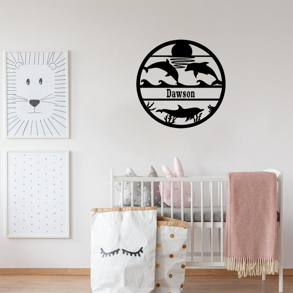 Home Decor Sticker - 1PC NEW Dolphin Customizable Name Vinyl
