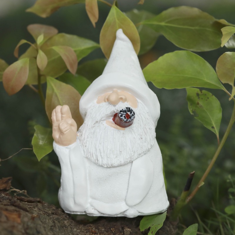 Home Decor Garden Ideas - Christmas Garden Gnome Figurine White Robe