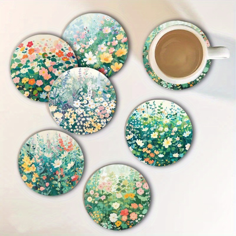 Home Decor Garden Ideas - 2D Spring Garden Art Wooden Coaster