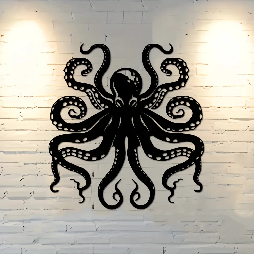 Home Decor Garden Ideas - 【2D Flat】Metal Octopus Wall Decor –