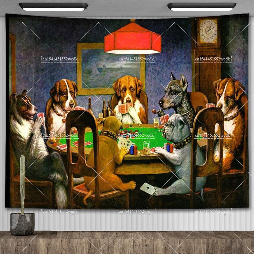 Aesthetic Tapestry - Cassius Marcellus Coolidge Dogs Playing Poker