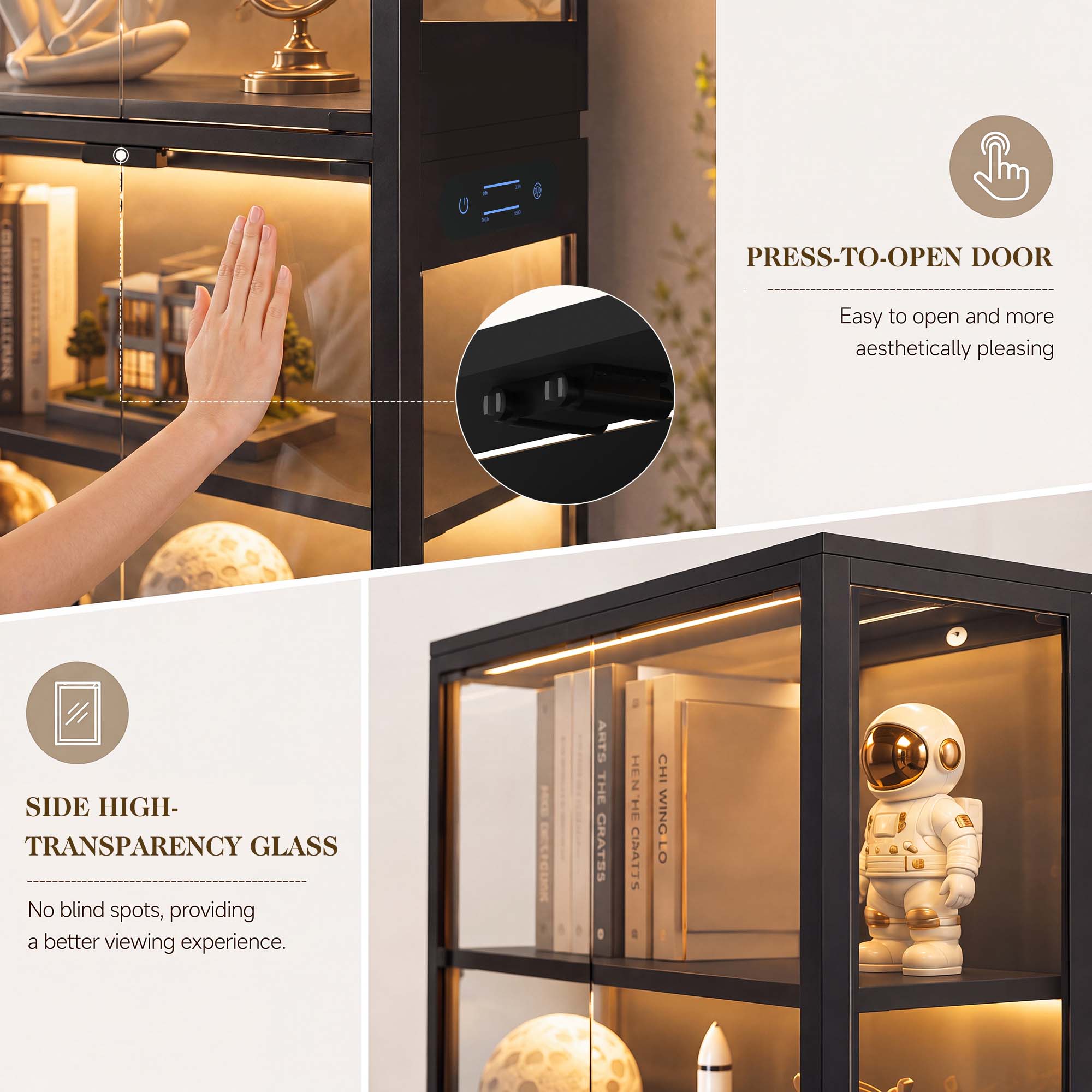 TCGBKAF 5‑Tier Display Cabinet - Home Decor Lighting recension och pris