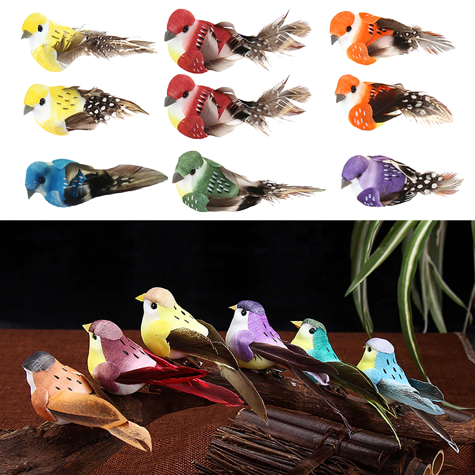 12pcs Set Artificial Birds Fak - Home Decor On Sale recension och pris