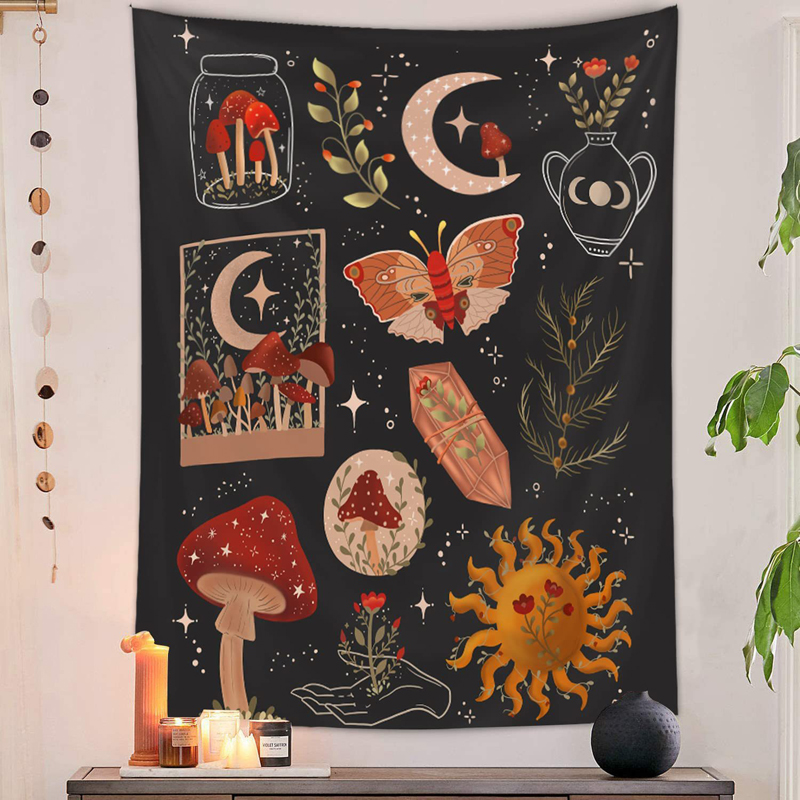 Psychedelic Mushroom Tapestry  - Aesthetic Tapestry recension och pris