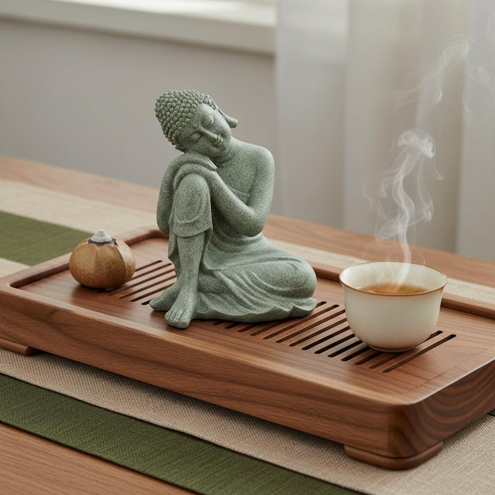 3 Pieces Stone Buddha Decor Te - Home Decor Zen recension och pris