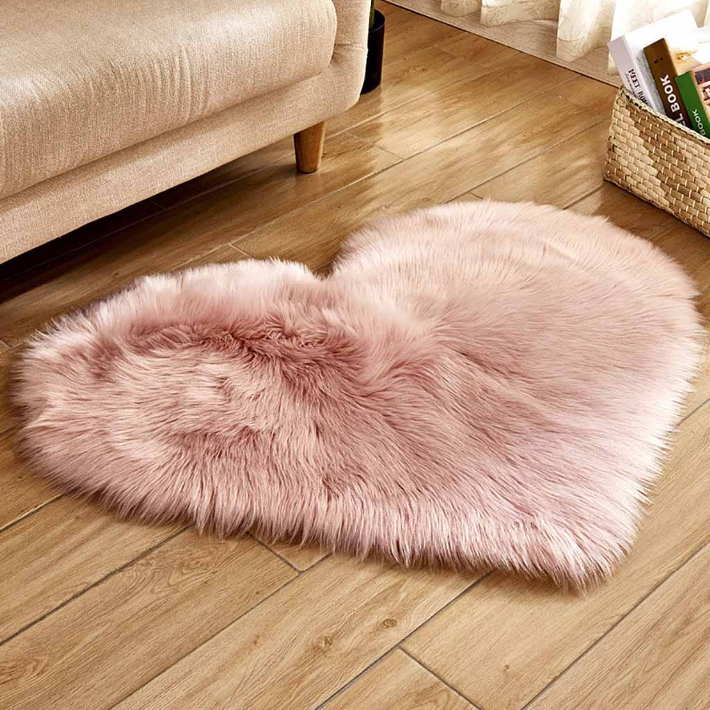 Heart Shaped Faux Fur Rug Bedr - Cowhide Rug Faux recension och pris