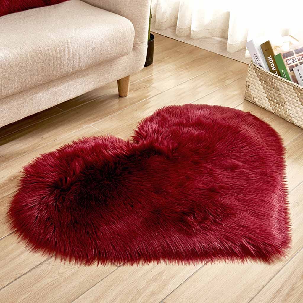 Heart Shaped Faux Fur Rug Bedr - Cowhide Rug Faux recension och pris