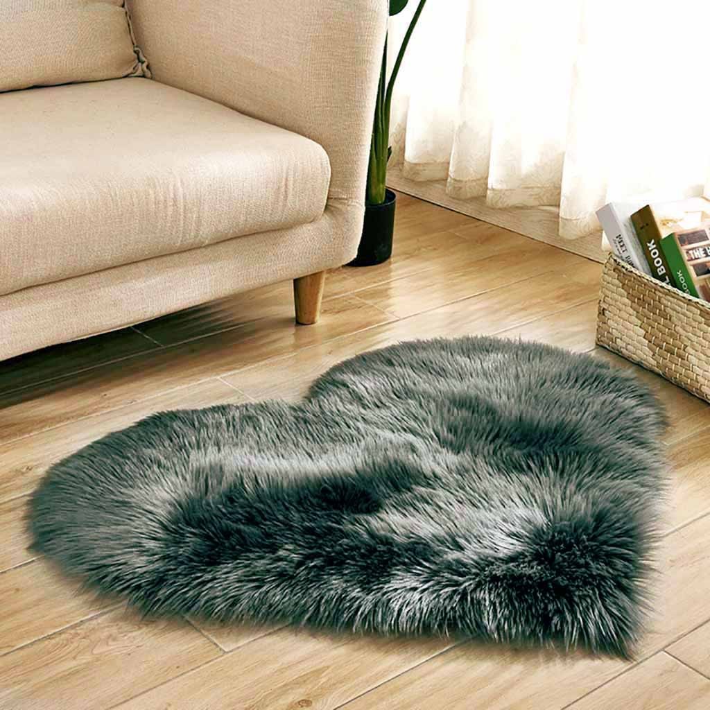 Heart Shaped Faux Fur Rug Bedr - Cowhide Rug Faux recension och pris