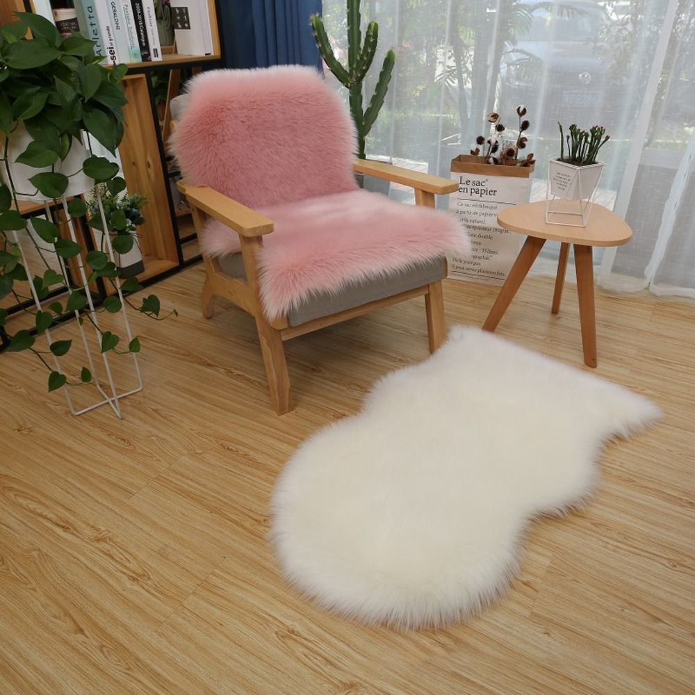 Imitation Wool Non Slip Fluffy - Cowhide Rug Faux recension och pris