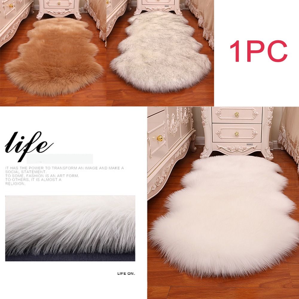 Imitation Wool Non Slip Fluffy - Cowhide Rug Faux recension och pris