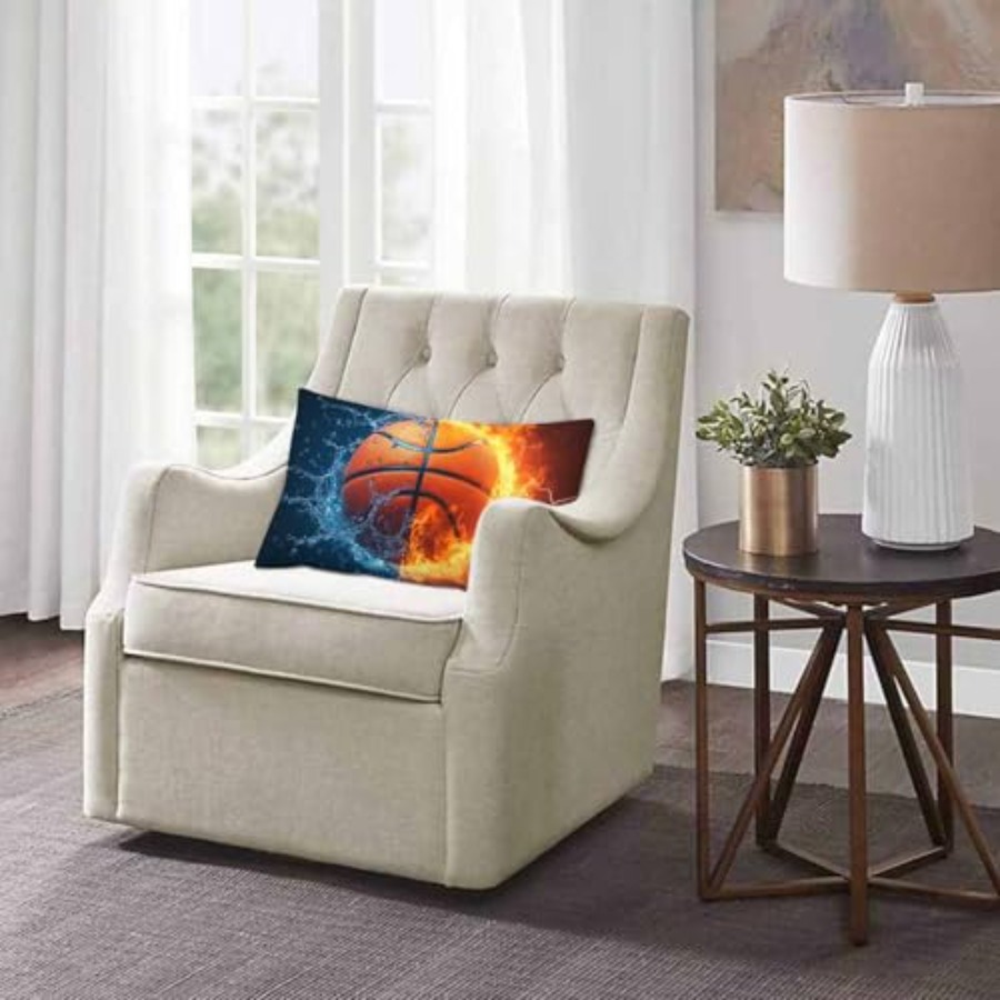 Throw Pillow Cover Fire and Ic - Decorative Throw Pillow recension och pris