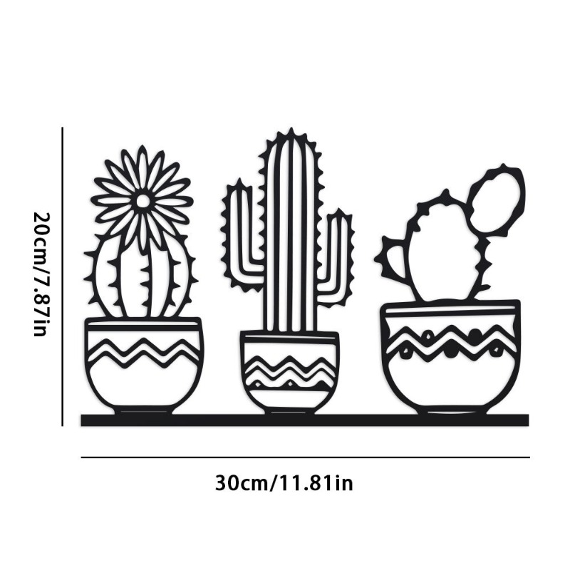 Rustic Cactus Metal Wall Decor - Home Decor Garden Ideas recension och pris