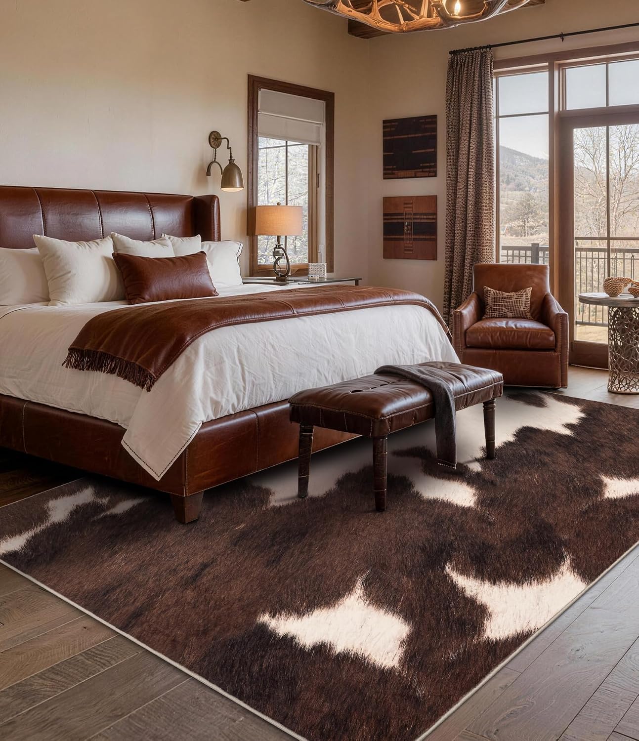 Brown Faux Cowhide Area Rug, S - Cowhide Rug Faux recension och pris