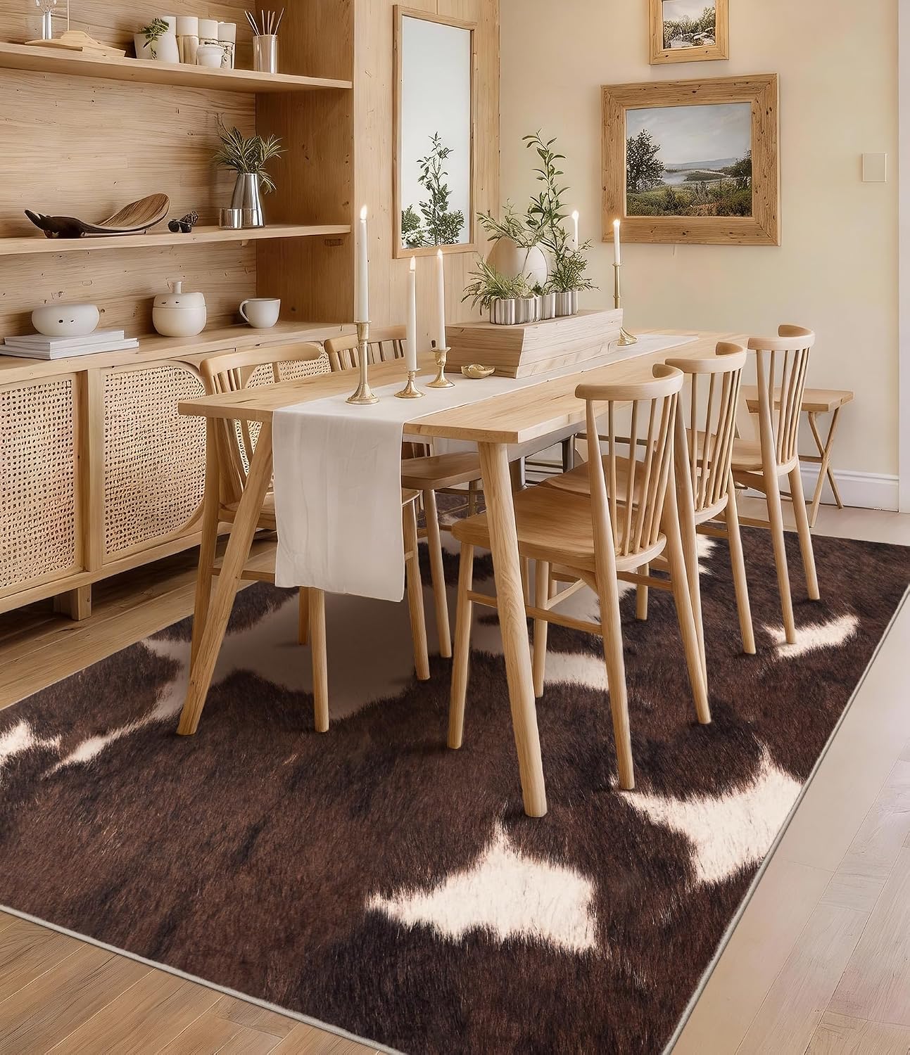 Brown Faux Cowhide Area Rug, S - Cowhide Rug Faux recension och pris