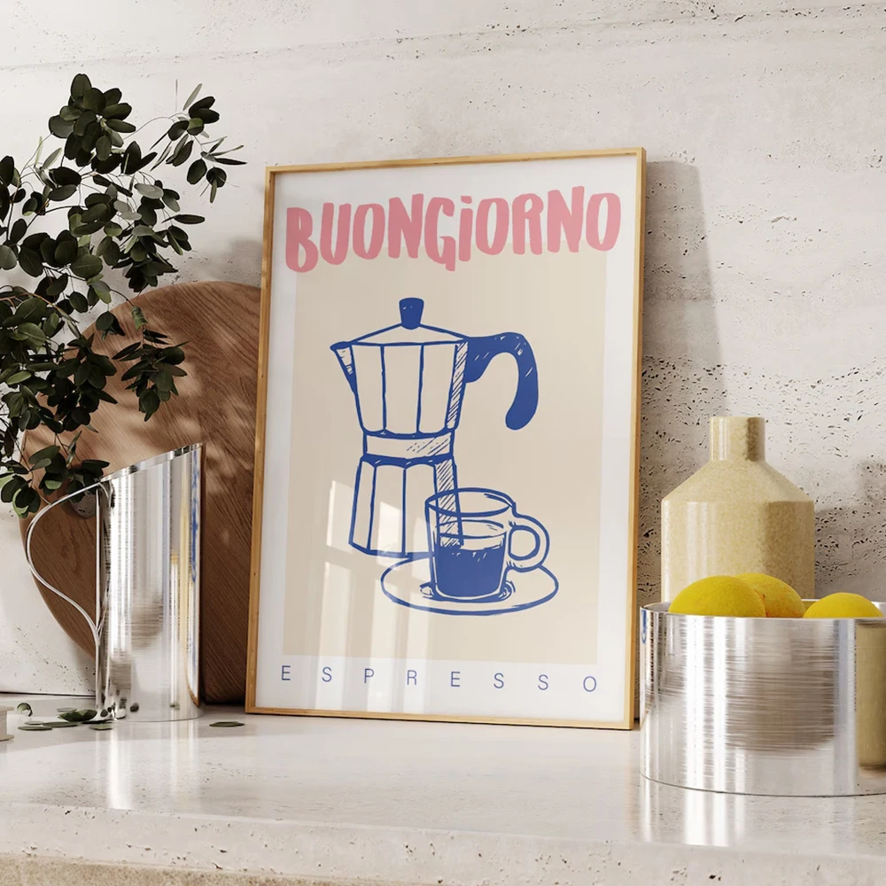 Modern Coffee Espresso Wall Ar - Home Decor Retro recension och pris