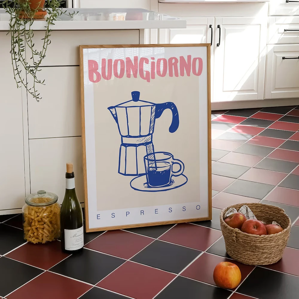 Modern Coffee Espresso Wall Ar - Home Decor Retro recension och pris