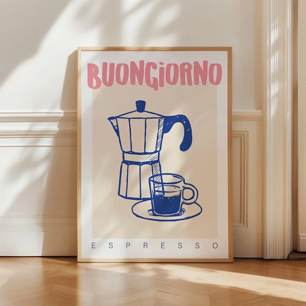 Modern Coffee Espresso Wall Ar - Home Decor Retro recension och pris