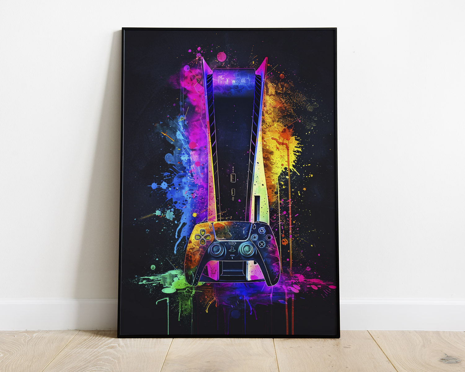 Watercolor Neon Video Game Pos - Home Decor Xbox Games recension och pris