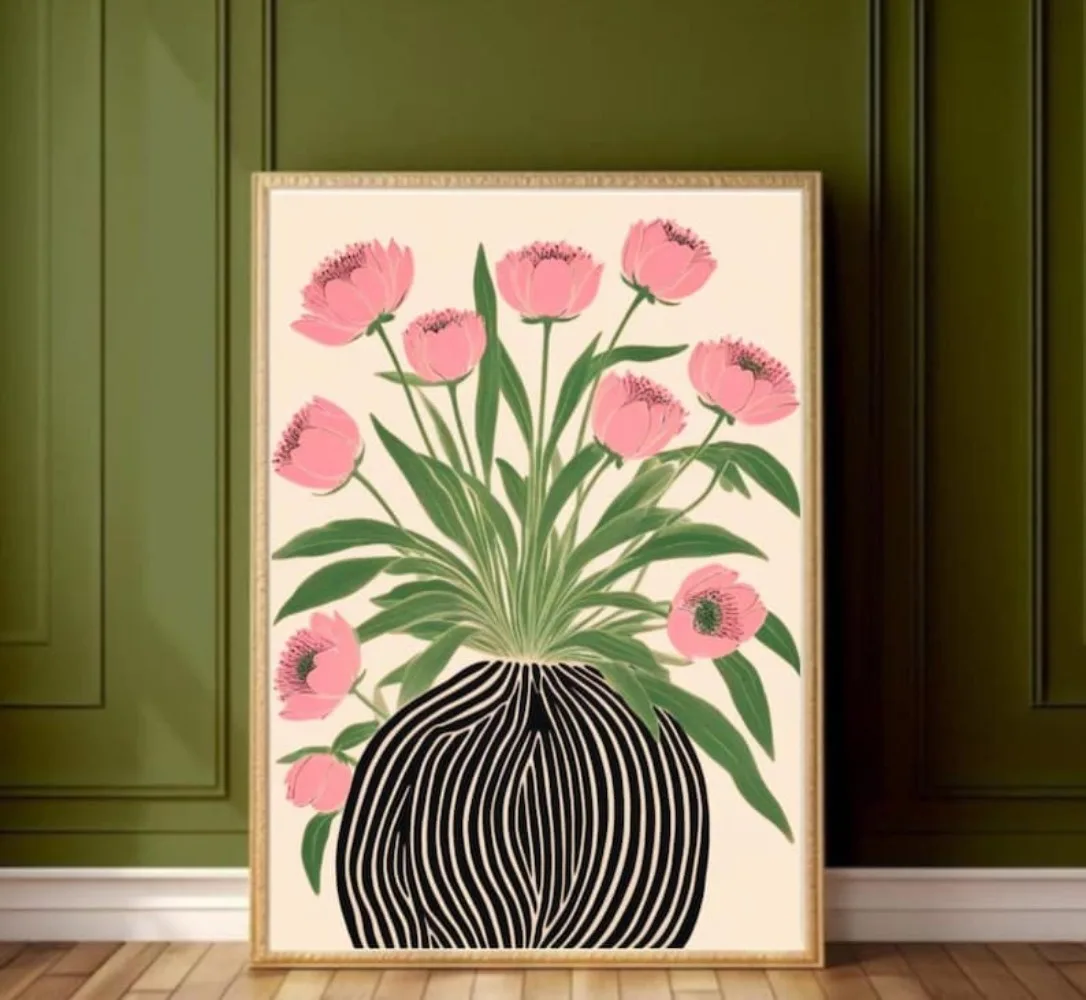A Frameless Floral Poster,Mati - Home Decor Vase recension och pris