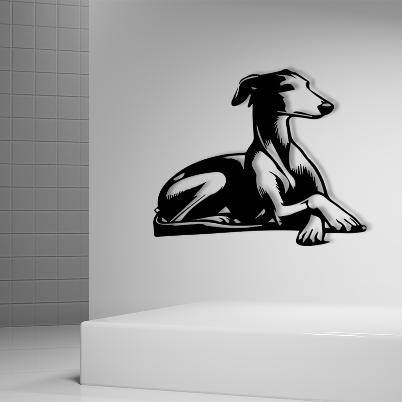 Modern Iron Dog Wall Sculpture - Home Decor Garden Ideas recension och pris