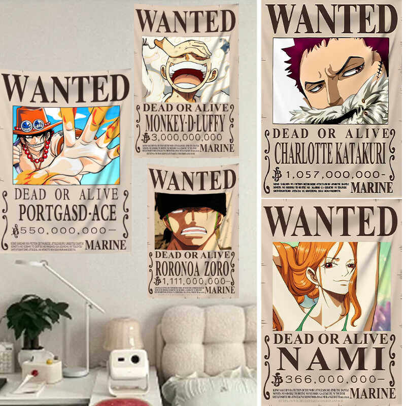 One Piece Manga Tapestry Wante - Aesthetic Tapestry recension och pris