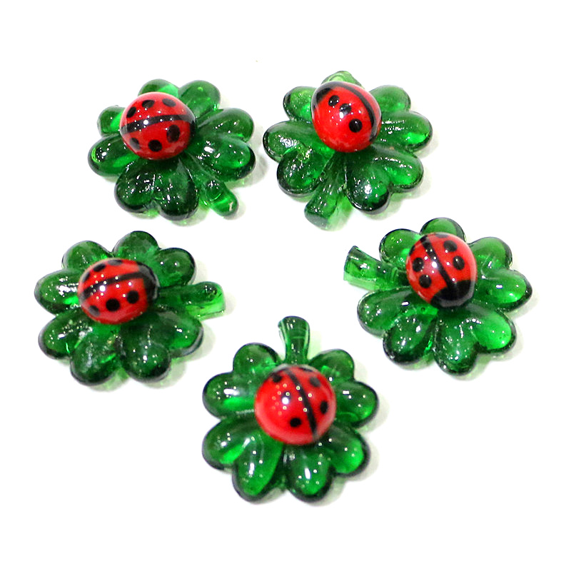 5pcs Green Mini Glass Four-Lea - Home Decor On Sale recension och pris