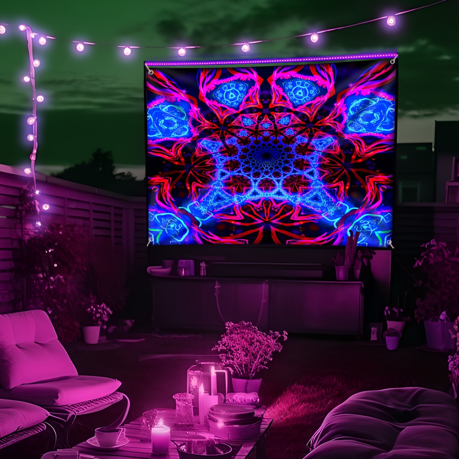 Psychedelic Geometric Pattern  - Aesthetic Tapestry recension och pris