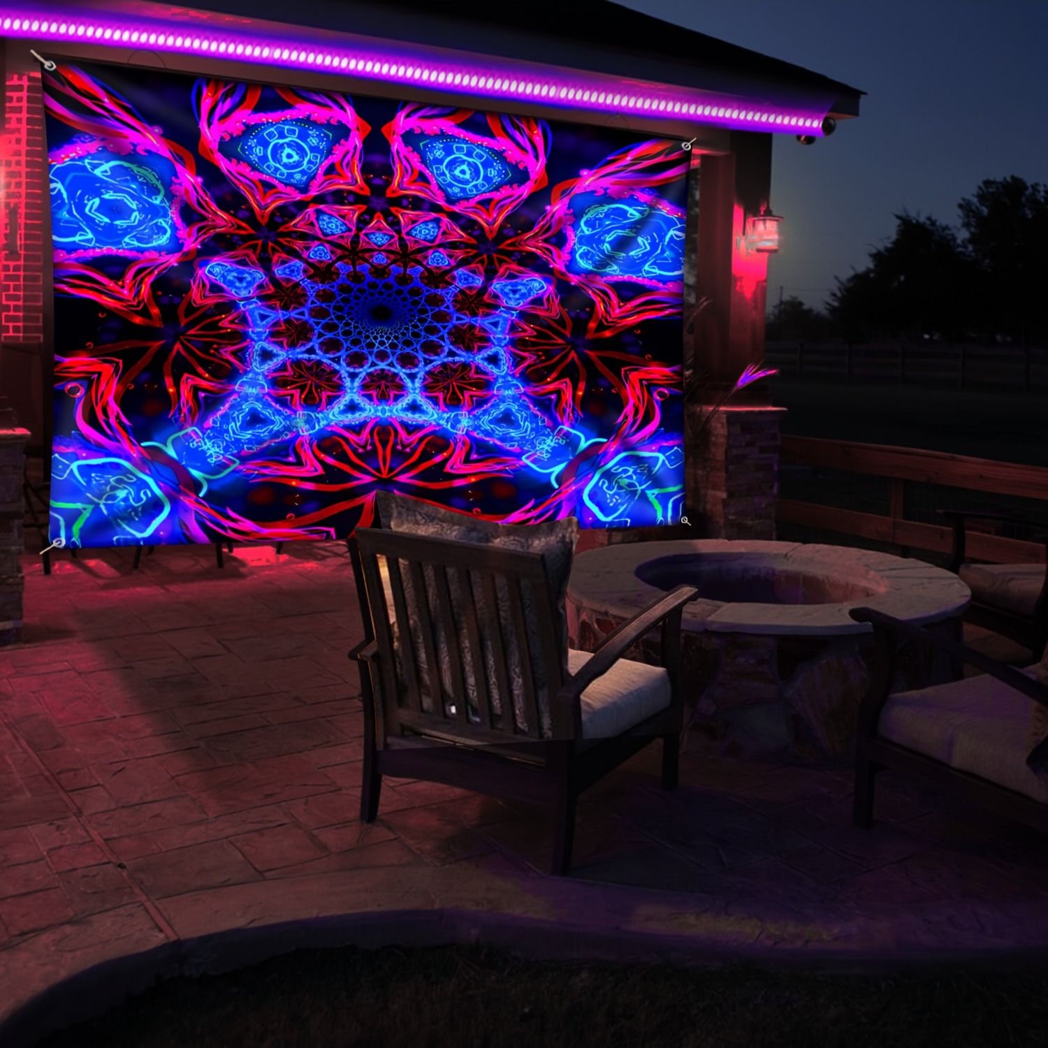 Psychedelic Geometric Pattern  - Aesthetic Tapestry recension och pris