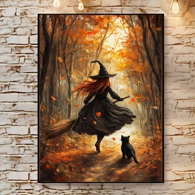 Retro Alloween Autumn Witch On - Home Decor Retro recension och pris
