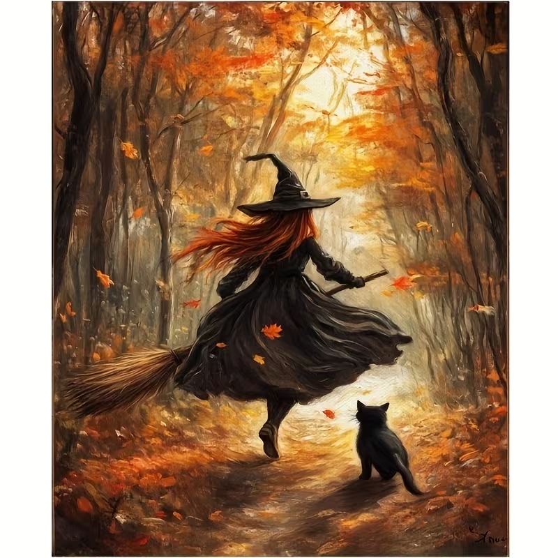 Retro Alloween Autumn Witch On - Home Decor Retro recension och pris