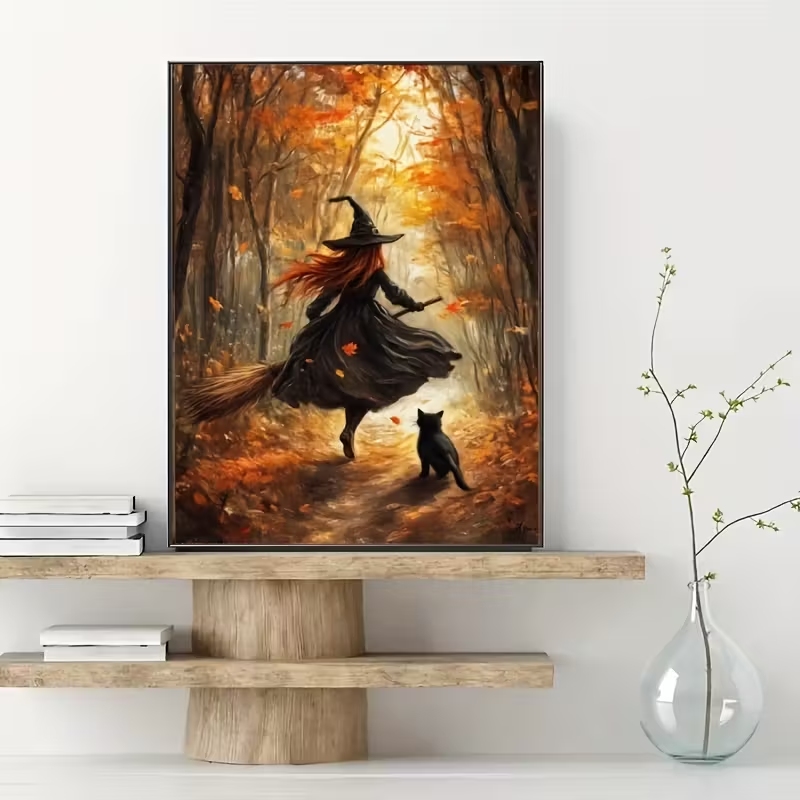 Retro Alloween Autumn Witch On - Home Decor Retro recension och pris