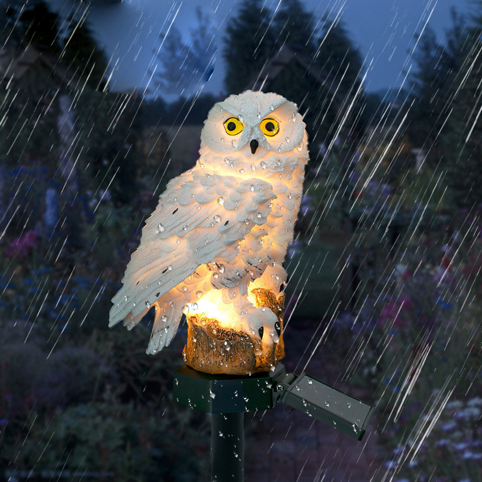 Solar Owl Statue Garden Light  - Home Decor Garden recension och pris