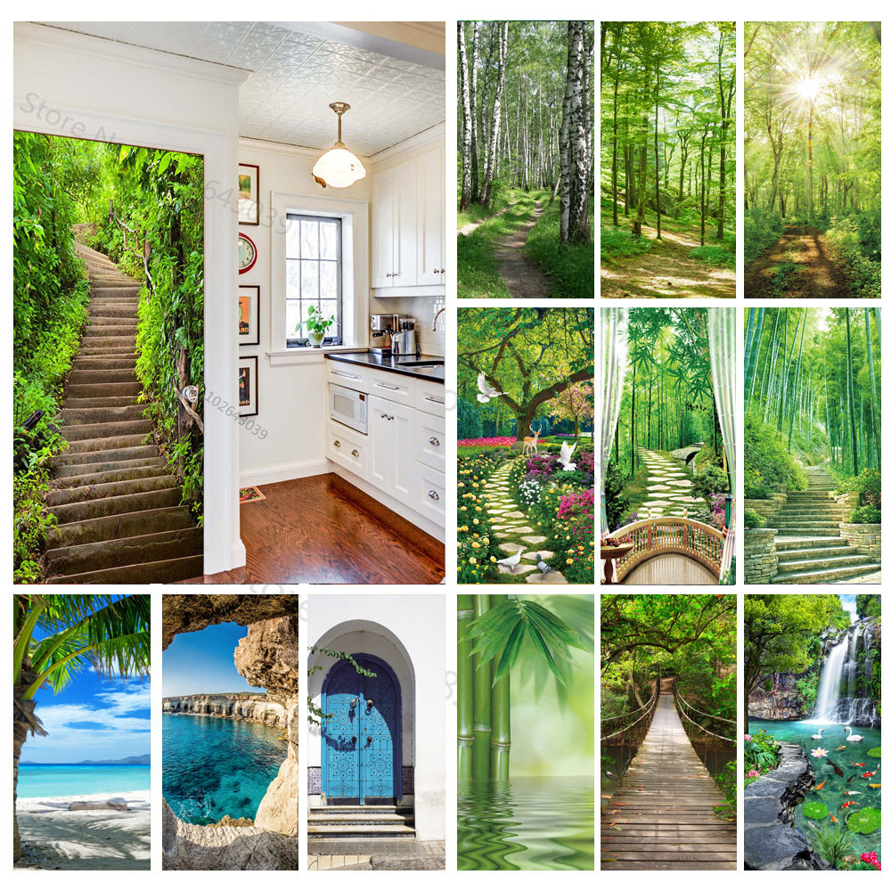 Steps Forest 3D Door Stickers  - Home Decor On Sale recension och pris