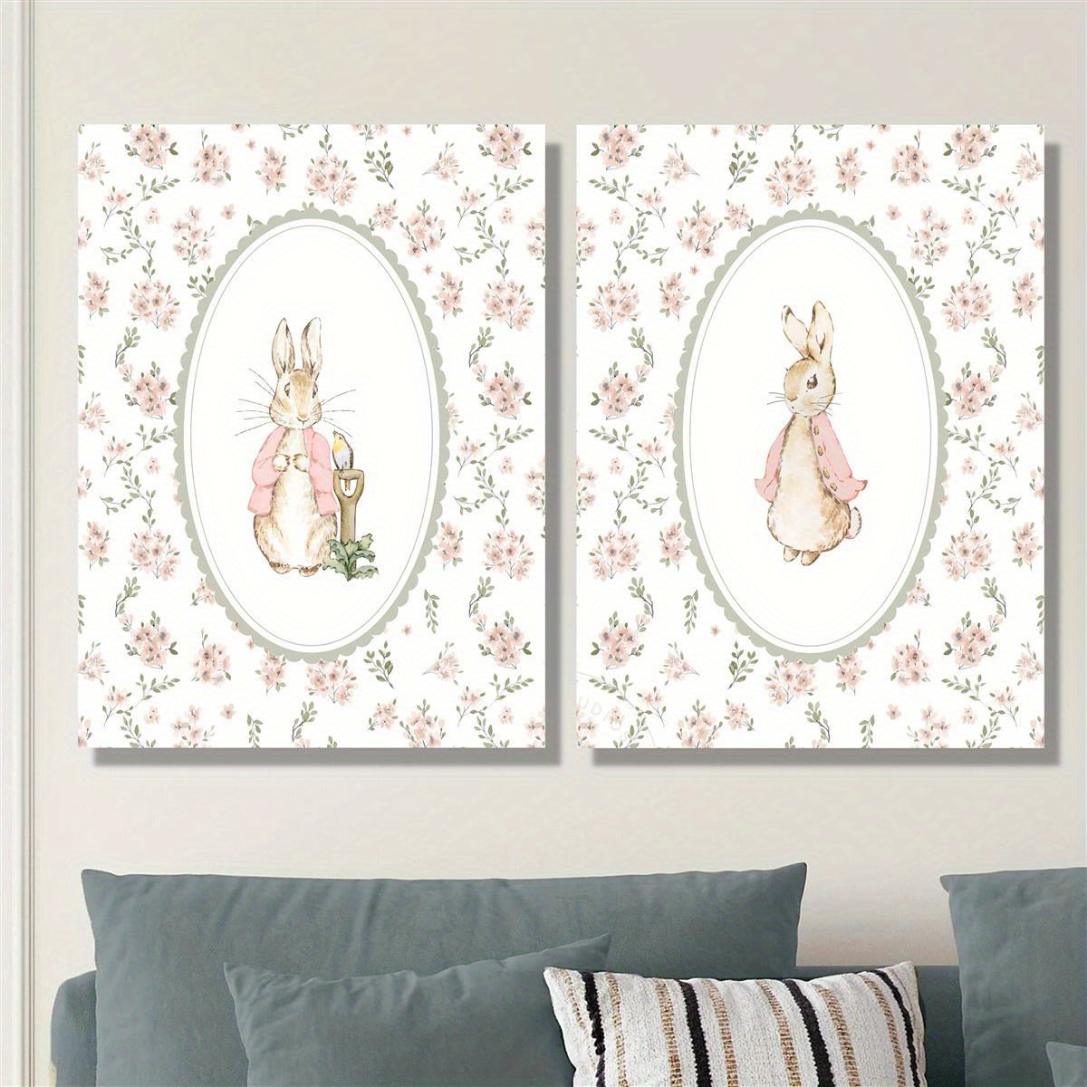 2pcs Retro Easter Rabbit Canva - Home Decor Trends recension och pris