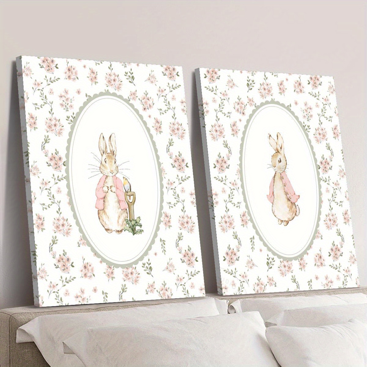 2pcs Retro Easter Rabbit Canva - Home Decor Trends recension och pris