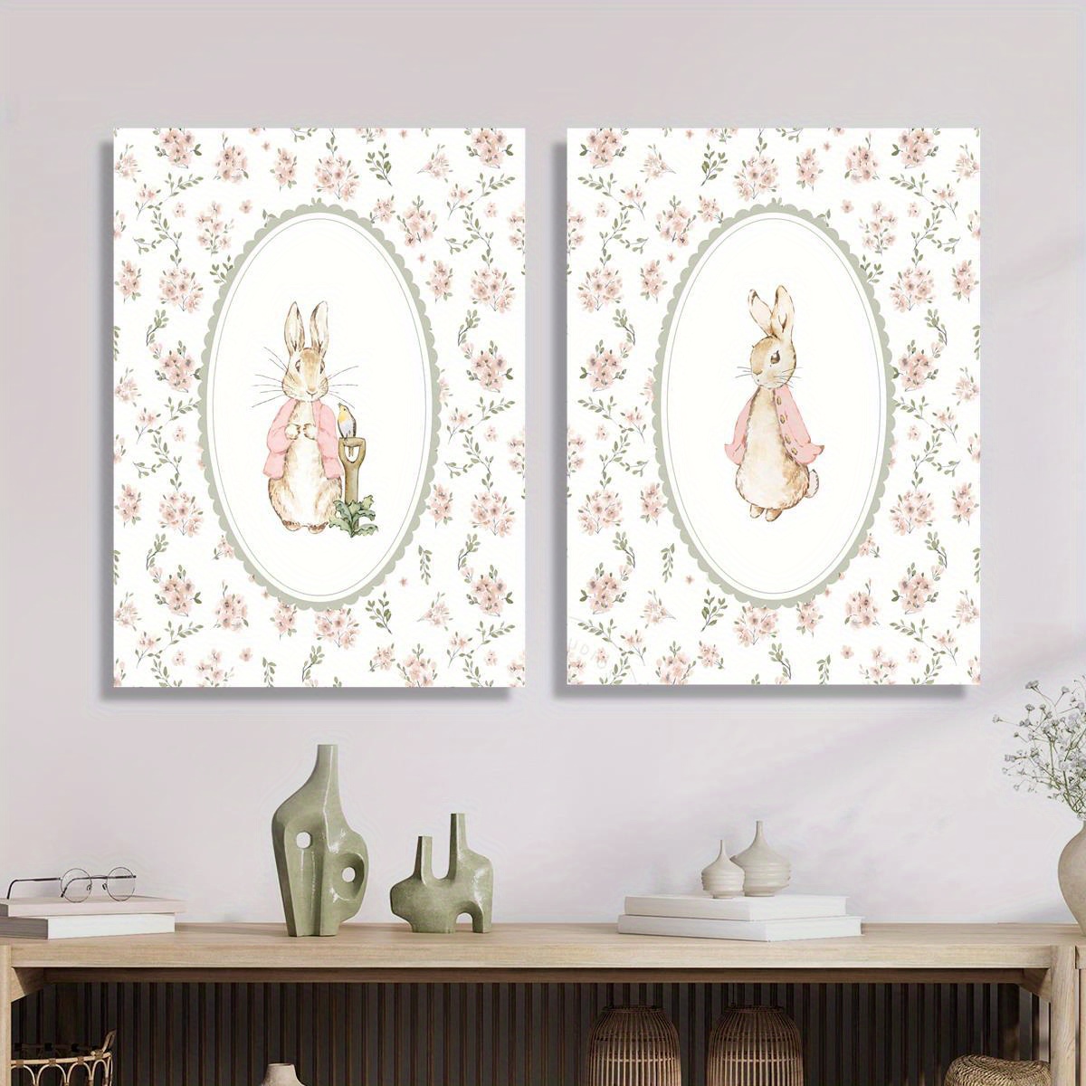 2pcs Retro Easter Rabbit Canva - Home Decor Trends recension och pris