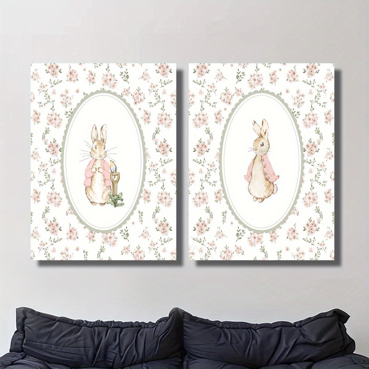 2pcs Retro Easter Rabbit Canva - Home Decor Trends recension och pris