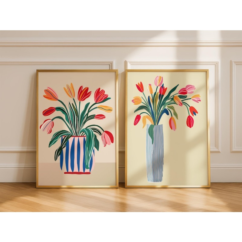 2pcs Tulip Flowers Canvas Wall - Home Decor Trends recension och pris