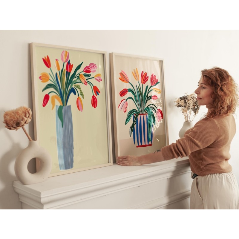 2pcs Tulip Flowers Canvas Wall - Home Decor Trends recension och pris