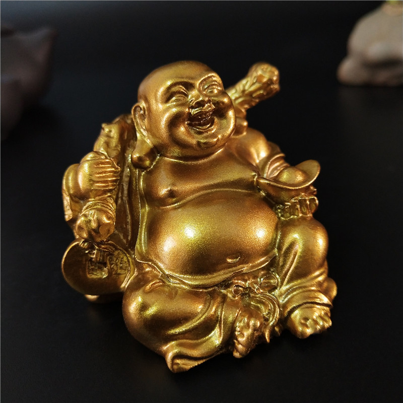 Golden Laughing Buddha Statue  - Home Decor On Sale recension och pris