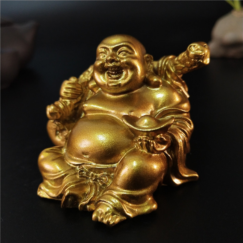 Golden Laughing Buddha Statue  - Home Decor On Sale recension och pris