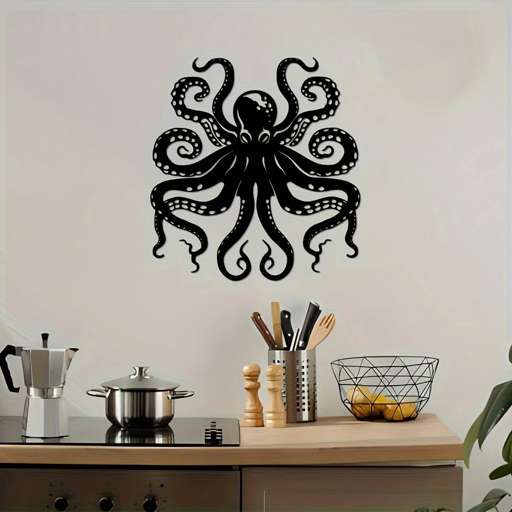 【2D Flat】Metal Octopus Wall De - Home Decor Garden Ideas recension och pris